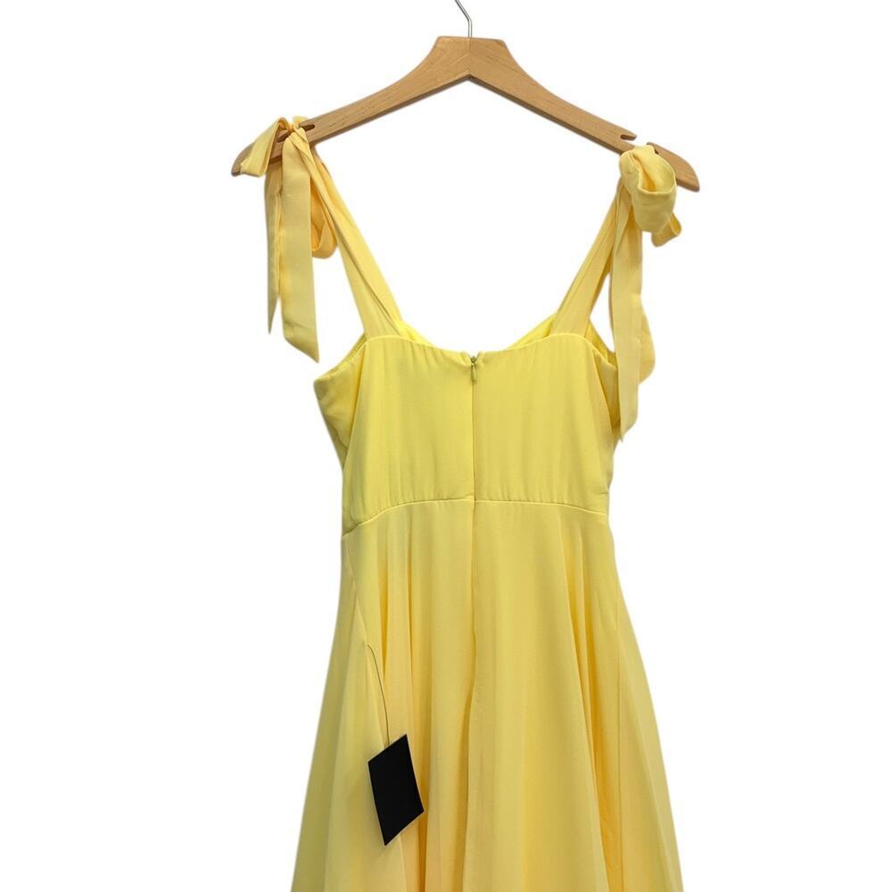Lulus Sophisticated Charisma Light Yellow Tie-Strap A-Line Midi Dress size XS - Picture 3 of 6